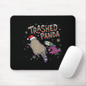 Christmas Funny Trashed Panda Racoon Gets Drunk Xm Mousepad (Mit Mouse)