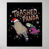 Christmas Funny Trashed Panda Racoon Gets Drunk Xm Poster (Vorne)