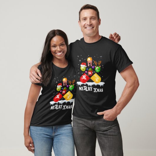Christmas Funny Vitamin Snowman Pharmacy Tech Phar T-Shirt (Unisex)