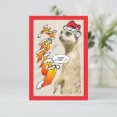 Christmas Furry Meerkat Einladung X-Mas (Stehend Vorderseite)