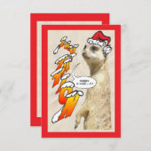 Christmas Furry Meerkat Einladung X-Mas (Vorne/Hinten)