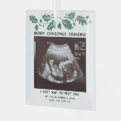 Christmas Future Oma Baby Sonogramm Keepake Ornament Aus Glas (Vorderseite links)