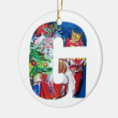 CHRISTMAS G SCHREIBEN / SANTA MIT CHRISTMAS TREM KERAMIK ORNAMENT (Links)