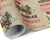 Christmas Gabelstapler Kraft Geschenkpapier (Rolleneckpunkt)