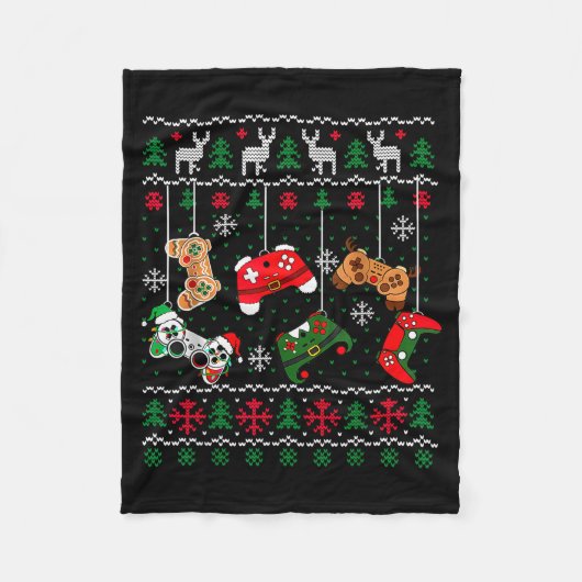 Christmas Game Controller Xmas Ugly Sweater Boys K Fleecedecke (Vorderseite)
