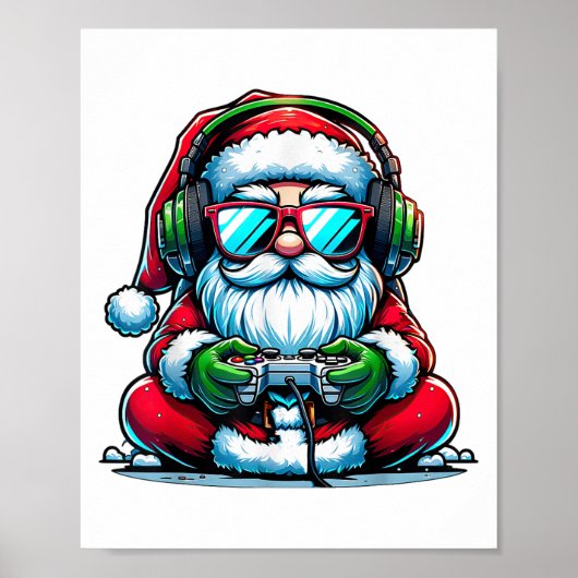Christmas Gamer Boys Video Game Santa Xmas _1 Poster (Vorne)