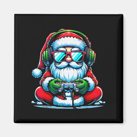 Christmas Gamer Boys Video Game Santa Xmas Magnet (Vorne)