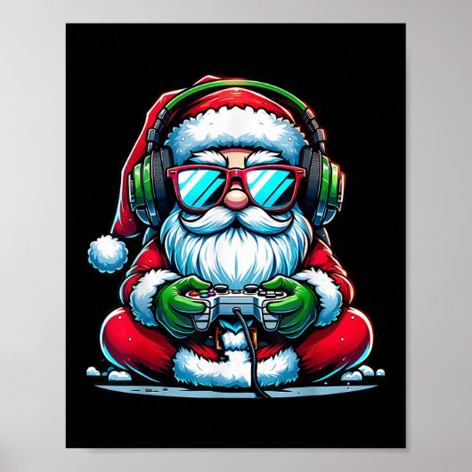 Christmas Gamer Boys Video Game Santa Xmas Poster (Vorne)