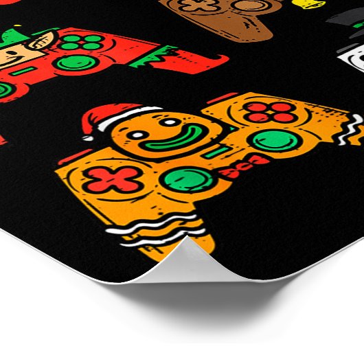 Christmas Gamer Controller Xmas Gaming Men Boys Ki Poster (Ecke)