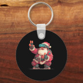 Christmas Gamer Look With This Cool Vr Santa Claus Schlüsselanhänger (Vorderseite)