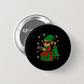 Christmas Gamer Retro Elf Funny Xmas Gaming Boys K Button (Vorne & Hinten)