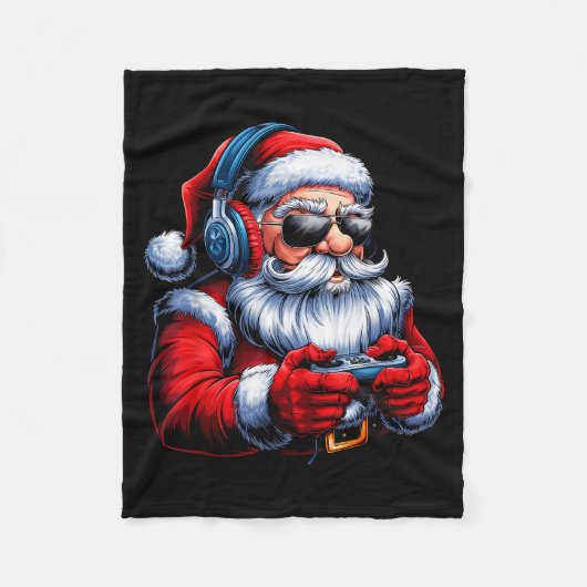 Christmas Gamer Santa Xmas Gaming Men Boys Kids Te Fleecedecke (Vorderseite)
