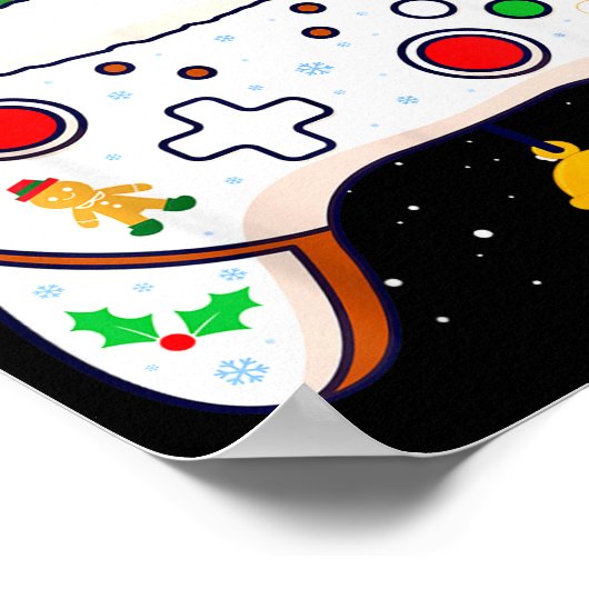 Christmas Gamer Video Game Controller Gamepad  Poster (Ecke)