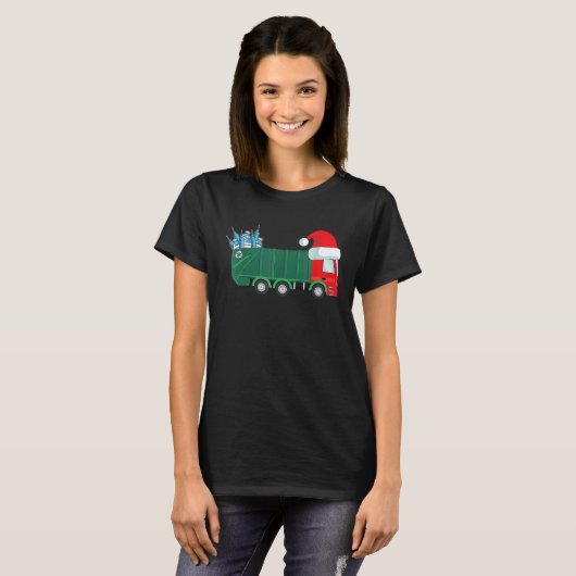 Christmas Garbage Truck Vaccinated For Boys Kids T T-Shirt (Vorne ganz)