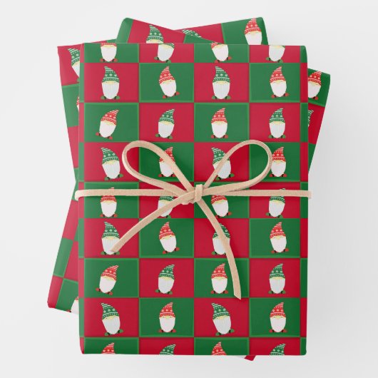 Christmas Garden Gnome Elf Wrapping Paper Geschenkpapier Set (Beispiel)