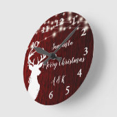 Christmas ,garland, deer head,personalized runde wanduhr (Winkel)