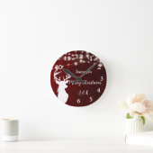 Christmas ,garland, deer head,personalized runde wanduhr (Zuhause)