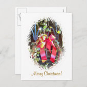 CHRISTMAS GARLAND FEIERTAGSPOSTKARTE (Vorne/Hinten)