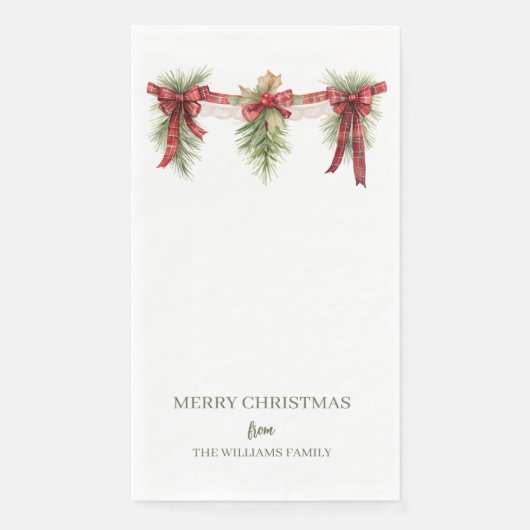 Christmas Garland Paper Guest Towels Serviette (Vorderseite)