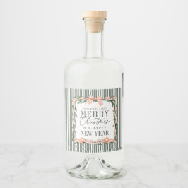 Christmas Garland Ribbon Frame Alkoholflaschenetikett