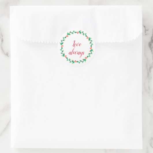 Christmas Garland Simple Round Sticker (Tasche)