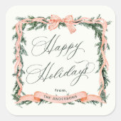 CHRISTMAS GARLAND Urlaubsrahmen Quadratischer Aufkleber (Vorderseite)