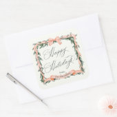 CHRISTMAS GARLAND Urlaubsrahmen Quadratischer Aufkleber (Umschlag)