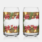 Christmas Garland with Gold Bells & Red Bows Dosenglas (Vorderseite)