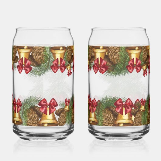 Christmas Garland with Gold Bells & Red Bows Dosenglas (Links)