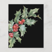 Christmas Garland with Holly Christmas Menu Flyer (Hinten)