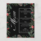Christmas Garland with Holly Christmas Menu Flyer (Vorne)