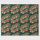 Christmas Garland Wrapping Paper with Bells & Bows Geschenkpapier (Flach)