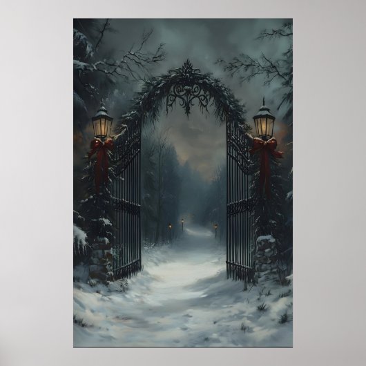 Christmas Gate Gothic Winter Wall Art, Victorian C Poster (Vorne)