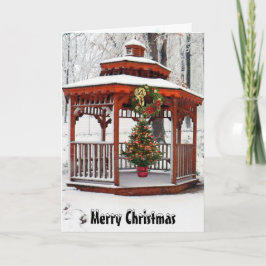 Christmas Gazebo Card, Merry Christmas Feiertagskarte