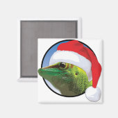 Christmas Gecko - 2 Zoll Square Magnet (Vorderseite/Rückseite)