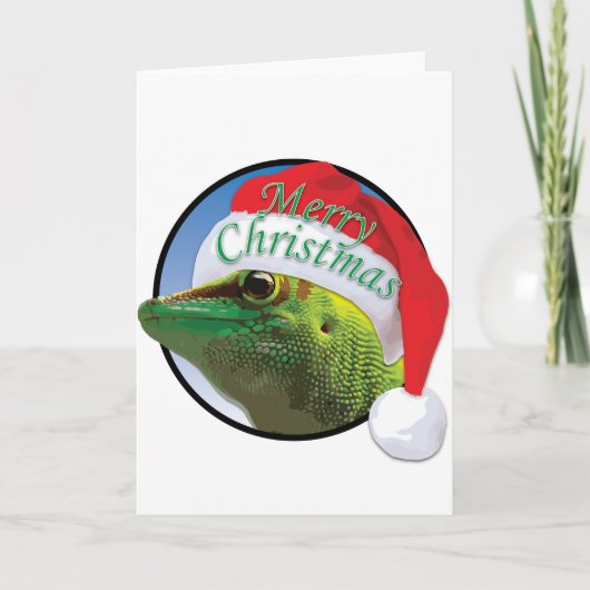 Christmas Gecko - Grußkarte, Standard Feiertagskarte (Vorderseite)