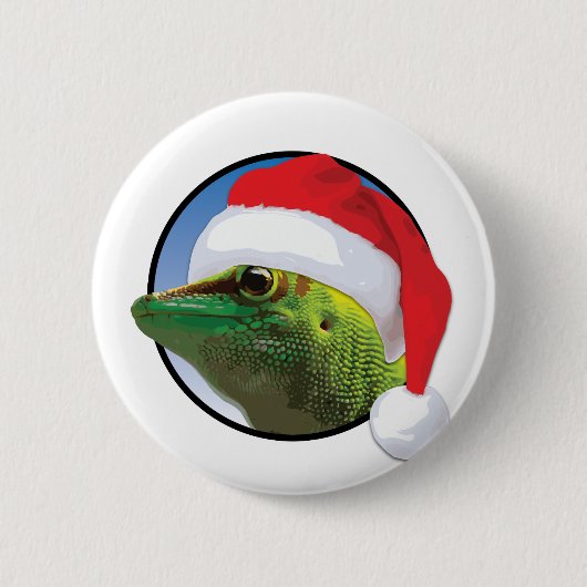 Christmas Gecko - Standard, 2¼ Zoll Round Button (Vorderseite)