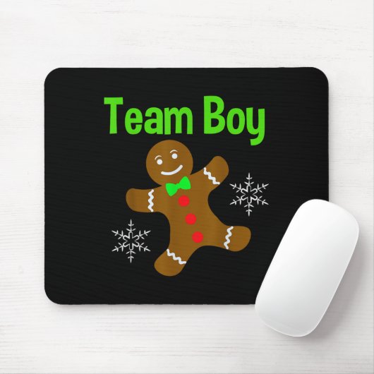 Christmas Gender Reveal Gingerbread Cookie Team Bo Mousepad (Mit Mouse)