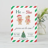 Christmas Gender Reveal invitation Einladung (Stehend Vorderseite)