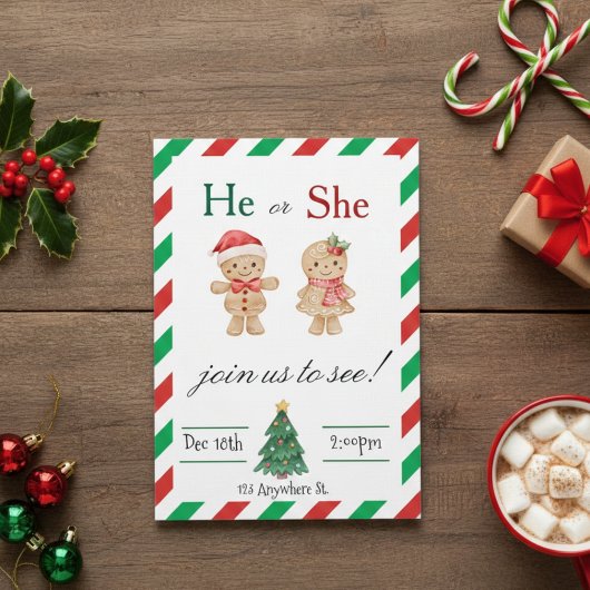 Christmas Gender Reveal invitation Einladung