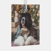 Christmas Gentleman Landseer Newf Ornament (Vorderseite Rechts)