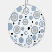 Christmas Geometric Slate Blue Gray Keramik Ornament (Links)