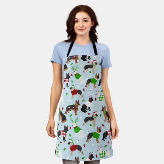 Christmas German Shepherd Apron Schürze (Getragen)