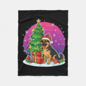 Christmas German Shepherd Santa Hat Xmas Men Women Fleecedecke (Vorderseite)
