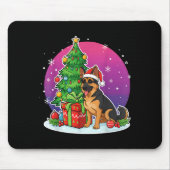 Christmas German Shepherd Santa Hat Xmas Men Women Mousepad (Vorne)