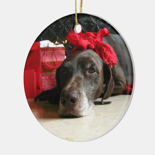Christmas german shorthaired pointer keramikornament (Links)