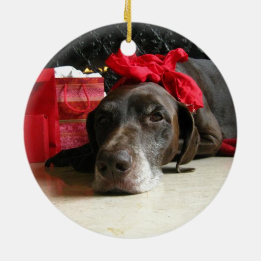Christmas german shorthaired pointer keramikornament (Hinten)