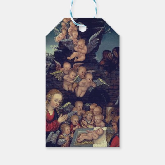 CHRISTMAS Geschenk Tag CRANACH RENAISSANCE NATIVIT Geschenkanhänger (Vorderseite)