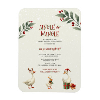 Christmas Gese Jingle Mingle Party Einladung Magnet