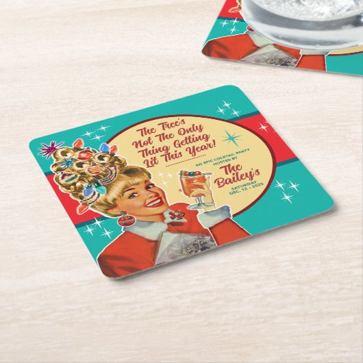 Christmas Getting Lit This Year Cocktail Rechteckiger Pappuntersetzer (angewinkelt)
